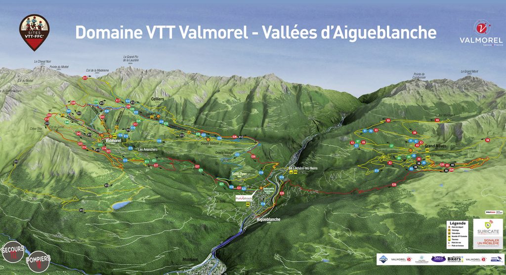 Carte Domaine VTT Valmorel